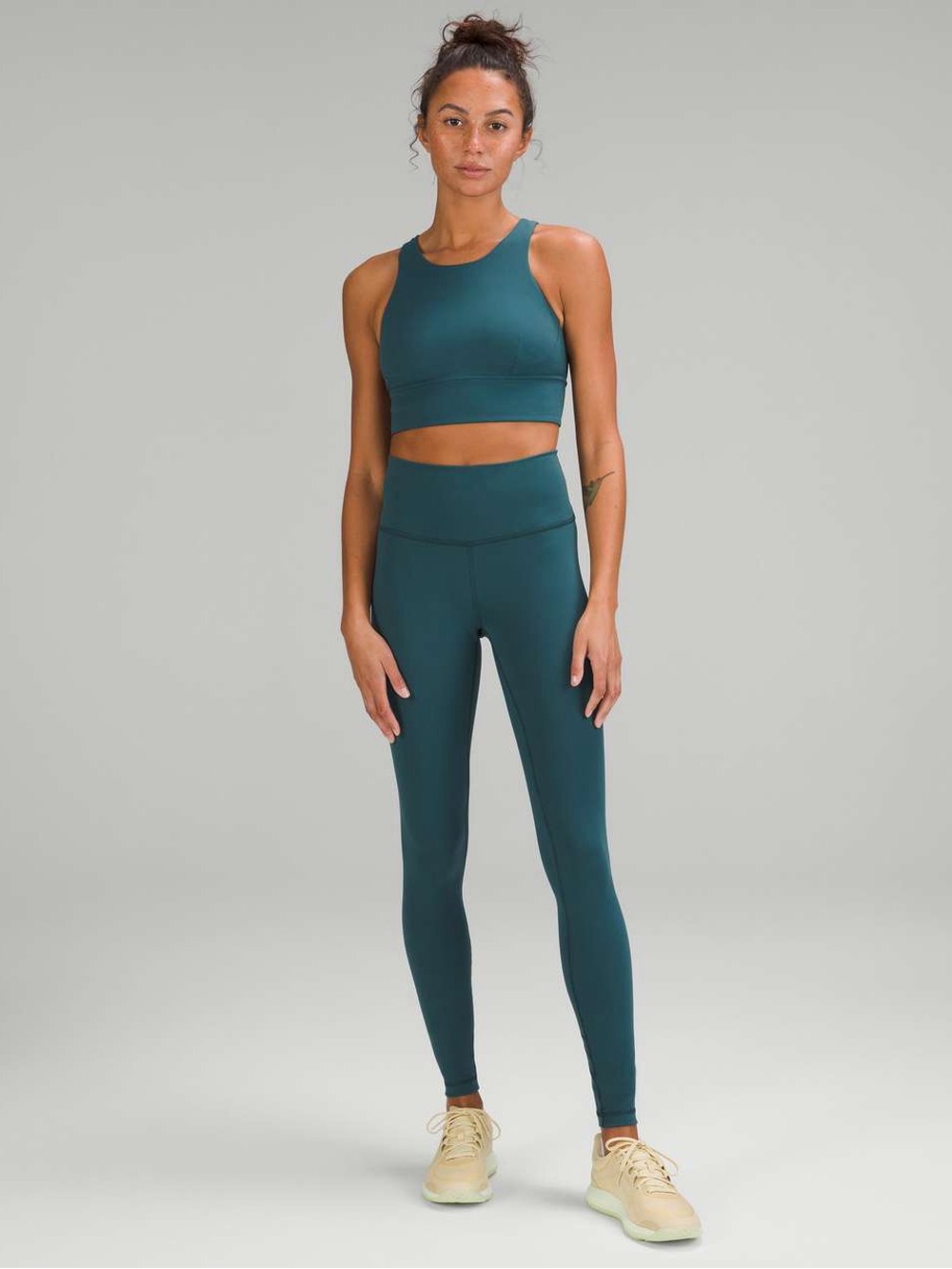 lululemon athletica Teal High-Neck Sports Tank Top & Leggings Set
